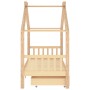 Estructura cama niños con cajones madera maciza pino 90x200 cm de vidaXL, Cunas y camas para niños - Ref: Foro24-322147, Prec...