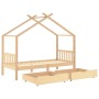 Estructura cama niños con cajones madera maciza pino 90x200 cm de vidaXL, Cunas y camas para niños - Ref: Foro24-322147, Prec...