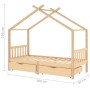 Estructura cama niños con cajones madera maciza pino 90x200 cm de vidaXL, Cunas y camas para niños - Ref: Foro24-322147, Prec...