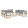 9-piece pallet garden furniture and fir wood cushions by vidaXL, Garden sets - Ref: Foro24-3063649, Price: 637,57 €, Discount: %