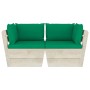 2-seater garden pallet sofa with fir wood cushions by vidaXL, Garden sets - Ref: Foro24-3063389, Price: 163,99 €, Discount: %