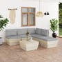 6-piece pallet garden furniture and fir wood cushions by vidaXL, Garden sets - Ref: Foro24-3063541, Price: 398,57 €, Discount: %