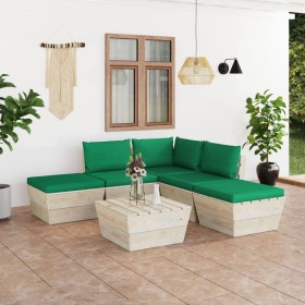 6-piece pallet garden furniture and fir wood cushions by vidaXL, Garden sets - Ref: Foro24-3063497, Price: 385,99 €, Discount: %