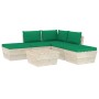 6-piece pallet garden furniture and fir wood cushions by vidaXL, Garden sets - Ref: Foro24-3063497, Price: 385,32 €, Discount: %