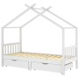 Estructura cama niños y cajones madera maciza blanca 90x200 cm de vidaXL, Cunas y camas para niños - Ref: Foro24-322150, Prec...