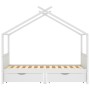 Estructura cama niños y cajones madera maciza blanca 90x200 cm de vidaXL, Cunas y camas para niños - Ref: Foro24-322150, Prec...