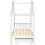 Estructura cama niños y cajones madera maciza blanca 90x200 cm de vidaXL, Cunas y camas para niños - Ref: Foro24-322150, Prec...