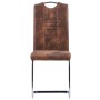 9-piece brown artificial suede leather dining set by vidaXL, Furniture sets for kitchens and dining rooms - Ref: Foro24-30531...