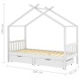 Estructura cama niños y cajones madera maciza blanca 90x200 cm de vidaXL, Cunas y camas para niños - Ref: Foro24-322150, Prec...