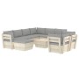 10-piece pallet garden furniture and fir wood cushions by vidaXL, Garden sets - Ref: Foro24-3063673, Price: 712,99 €, Discoun...