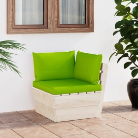 Ecksofa aus Gartenpaletten mit imprägnierten Tannenkissen von vidaXL, Modulare Sofas für den Außenbereich - Ref: Foro24-30633...