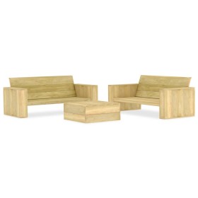 Juego de muebles de jardín 3 piezas madera de pino impregnada de vidaXL, Conjuntos de jardín - Ref: Foro24-3053199, Precio: 4...