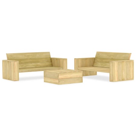 Juego de muebles de jardín 3 piezas madera de pino impregnada de vidaXL, Conjuntos de jardín - Ref: Foro24-3053199, Precio: 5...