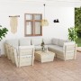 9-piece pallet garden furniture and fir wood cushions by vidaXL, Garden sets - Ref: Foro24-3063602, Price: 854,31 €, Discount: %