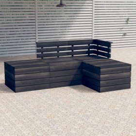 Garden pallet furniture 4 pcs solid dark gray pine wood by vidaXL, Garden sets - Ref: Foro24-3063739, Price: 239,99 €, Discou...