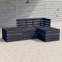 Garden pallet furniture 4 pcs solid dark gray pine wood by vidaXL, Garden sets - Ref: Foro24-3063739, Price: 211,39 €, Discou...