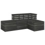 Garden pallet furniture 4 pcs solid dark gray pine wood by vidaXL, Garden sets - Ref: Foro24-3063739, Price: 211,39 €, Discou...