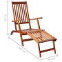 Garden lounger with footrest and cushion in solid acacia wood by vidaXL, Loungers - Ref: Foro24-3064025, Price: 143,22 €, Dis...