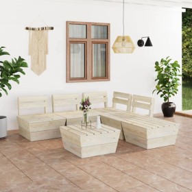 Pallet garden furniture 6 pieces impregnated fir wood by vidaXL, Garden sets - Ref: Foro24-3063721, Price: 274,77 €, Discount: %