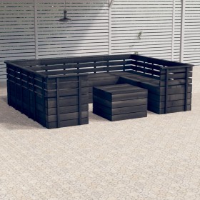 Gartenpalettenmöbel 9-tlg. massives Kiefernholz dunkelgrau von vidaXL, Gartensets - Ref: Foro24-3063757, Preis: 554,58 €, Rab...