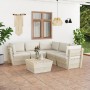 6-piece pallet garden furniture and fir wood cushions by vidaXL, Garden sets - Ref: Foro24-3063530, Price: 508,07 €, Discount: %