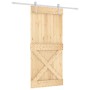 Puerta corredera con herrajes madera maciza de pino 95x210 cm de vidaXL, Puertas - Ref: Foro24-3203042, Precio: 206,52 €, Des...