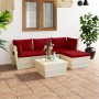 Gartenmöbel aus 5-teiligen Paletten und Tannenholzkissen von vidaXL, Gartensets - Ref: Foro24-3063477, Preis: 303,03 €, Rabat...