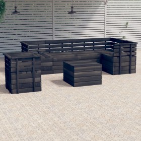 Gartenpalettenmöbel 7-teilig aus massivem dunkelgrauem Kiefernholz von vidaXL, Gartensets - Ref: Foro24-3063750, Preis: 502,9...