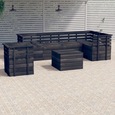 Garden pallet furniture 7 pcs solid dark gray pine wood by vidaXL, Garden sets - Ref: Foro24-3063750, Price: 474,44 €, Discou...