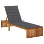 Lounger with solid acacia wood cushion by vidaXL, Loungers - Ref: Foro24-3064149, Price: 208,85 €, Discount: %