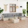 6-piece pallet garden furniture and fir wood cushions by vidaXL, Garden sets - Ref: Foro24-3063505, Price: 405,69 €, Discount: %