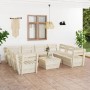 Garden pallet furniture 9 pcs impregnated fir wood by vidaXL, Garden sets - Ref: Foro24-3063726, Price: 480,87 €, Discount: %