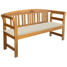 Solid acacia wood garden bench with cushion, 157 cm by vidaXL, garden benches - Ref: Foro24-3064268, Price: 176,03 €, Discoun...