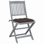 Folding garden chairs 2 units with solid acacia wood cushions by vidaXL, Garden chairs - Ref: Foro24-3064559, Price: 131,50 €...