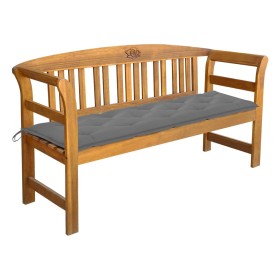 Solid acacia wood garden bench with cushion, 157 cm by vidaXL, garden benches - Ref: Foro24-3064282, Price: 175,99 €, Discoun...