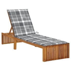 Tumbona con cojín madera maciza de acacia de vidaXL, Tumbonas - Ref: Foro24-3064163, Precio: 206,99 €, Descuento: %