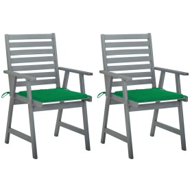 Garden dining chairs 2 pcs solid acacia wood with cushions by vidaXL, Garden chairs - Ref: Foro24-3064406, Price: 173,99 €, D...