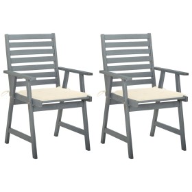 Dining garden chairs 2 units solid acacia wood with cushions by vidaXL, Garden chairs - Ref: Foro24-3064403, Price: 129,99 €,...