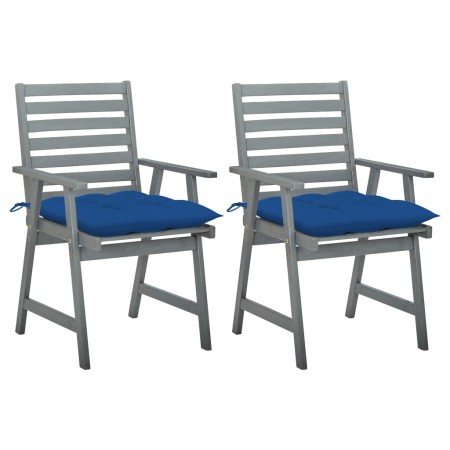 Garden dining chairs 2 pcs solid acacia wood with cushions by vidaXL, Garden chairs - Ref: Foro24-3064426, Price: 181,00 €, D...