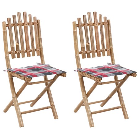 Folding garden chairs 2 units bamboo with cushions by vidaXL, Garden chairs - Ref: Foro24-3064000, Price: 107,96 €, Discount: %