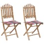 Folding garden chairs 2 units bamboo with cushions by vidaXL, Garden chairs - Ref: Foro24-3064000, Price: 107,96 €, Discount: %