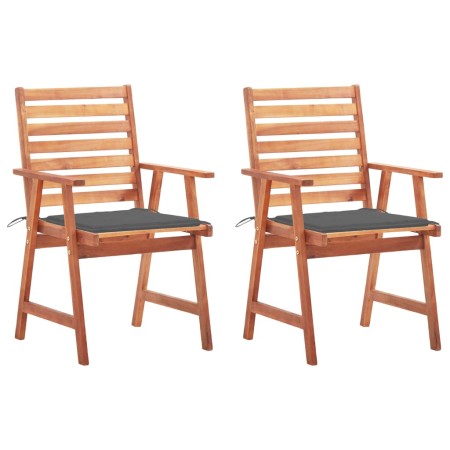 Garden dining chairs and cushions 2 pcs solid acacia wood by vidaXL, Garden chairs - Ref: Foro24-3064320, Price: 132,65 €, Di...