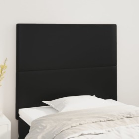 Cabeceros 2 unidades de cuero sintético negro 100x5x78/88 cm de vidaXL, Cabeceros y pies de cama - Ref: Foro24-3116136, Preci...