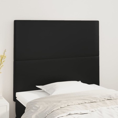 Headboards 2 units of black synthetic leather 100x5x78/88 cm