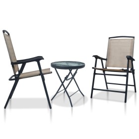 Taupe gray steel 3-piece bistro table and chairs by vidaXL, Garden sets - Ref: Foro24-3054574, Price: 144,29 €, Discount: %