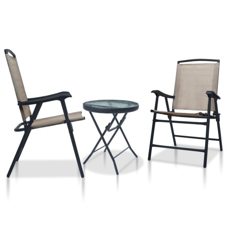 Taupe gray steel 3-piece bistro table and chairs by vidaXL, Garden sets - Ref: Foro24-3054574, Price: 150,21 €, Discount: %