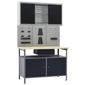 Workbench with three wall panels and a cabinet by vidaXL, Work tables - Ref: Foro24-3053432, Price: 420,15 €, Discount: %