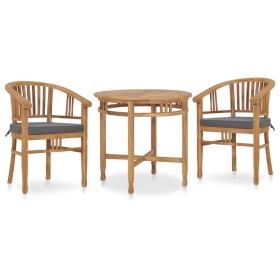 3-piece garden dining set and solid teak wood cushions by vidaXL, Garden sets - Ref: Foro24-3053649, Price: 475,93 €, Discoun...