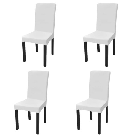 Elastic straight chair cover 4 units white by vidaXL, Covers - Ref: Foro24-131418, Price: 16,27 €, Discount: %