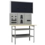 Werkbank mit drei Wandpaneelen und einem Schrank von vidaXL, Arbeitstische - Ref: Foro24-3053436, Preis: 353,01 €, Rabatt: %